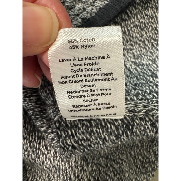 Talbots Womens Marled Gray Black Knit Cardigan Open Front Long Sleeve Jacket Med - Picture 4 of 8